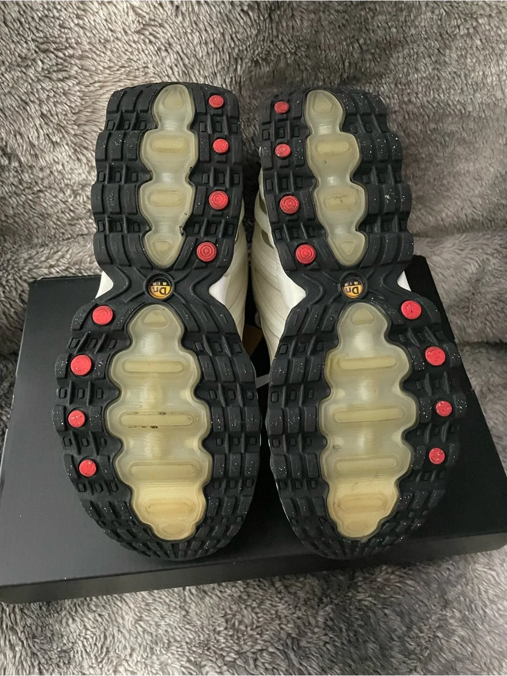 Nike Women's Off-White/White Air Max Athletic Sneakers with Clear Bubble Sole